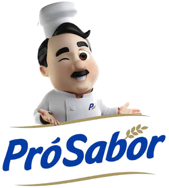 Mascote Pró Sabor: um padeiro sorridente de chapéu e dólmã